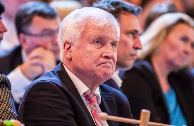 October 12, 2018 - Munich, Bavaria, Germany - HORST SEEHOFER of the Bavarian CSU. The populist chancellor of Austria SEBASTIAN KURZ visited his colleagues HORST SEEHOFER and MARKUS SOEDER of the Bavarian CSU in the famed Loewenbraeukeller. Kurz is not only the OeVP Chancellor of Austria, but also the head of the OSCE until December 18th. Since he took on a harder populist position and one supported by the right-extremist FPOe that co-rules Austria, the organization has maintained a low profile regarding Kurz. Kurz also has made off statements, such as his wish to create a new Ã¢â‚¬oeaxisÃ¢â‚¬Â between populist nations- wording that brought back images of the Axis Powers in WWII. Munich Germany - ZUMAb160 20181012_zbp_b160_061 Copyright: xSachellexBabbarx