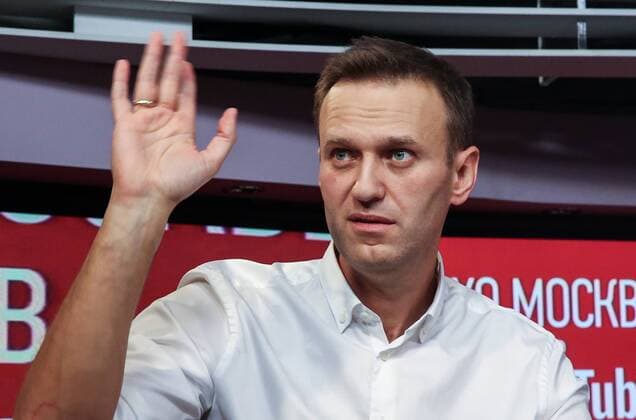 MOSCOW, RUSSIA â€“ OCTOBER 22, 2018: Head of the Anti-Corruption Foundation, Russian opposition activist Alexei Navalny speaks live at the Ekho Moskvy Echo of Moscow Radio station. Sergei Fadeichev TASS  TS094C50