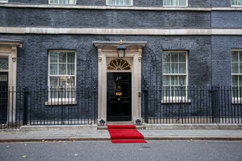 News Bilder des Tages . 24 10 2018. London, United Kingdom. State Visit of the King And Queen Of The Netherlands. Red carpet been laid outside No 10 Downing Street for the arrival of Queen Maxima and HM King Willem-Alexander of the Netherlands to No 10 Downing Street on second day of the State Visit to the UK.  xDinendraxHariax xi-Imagesx IIM-18736-0007