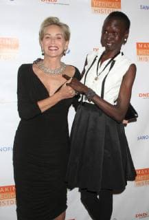 NEW YORK, NY - OCTOBER 24: Sharon Stone, Alek Wek at the Drugs for Neglected Diseases Initiative Inaugural Making Medical History Gala at the Bowery Hotel in New York City on October 24, 2018. Copyright: xRWx