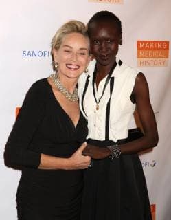 October 24, 2018 - New York City, New York, U.S. - Actress SHARON STONE and model ALEK WEK attend the Drugs for Neglected Diseases initiatives (DNDi) celebrates inaugural Making Medical History Gala held the Bowery Hotel. New York City U.S. - ZUMAk03_ 20181024_zaf_k03_148 Copyright: xNancyxKaszermanx