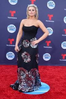 Singer Isabella Castillo arrives for the fourth annual Latin American Music Awards at the Dolby Theatre in the Hollywood section of Los Angeles on October 25, 2018. The annual event honors outstanding achievements for artists in the Latin music industry.  LAP20181025182 JIMxRUYMEN