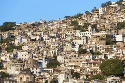 Houses on a mountain at Taxco de Alarcon in guerrero, Mexico., Taxco de Alarcon Guerrero Mexico Copyright: MarcosxFerro FEMR000101
