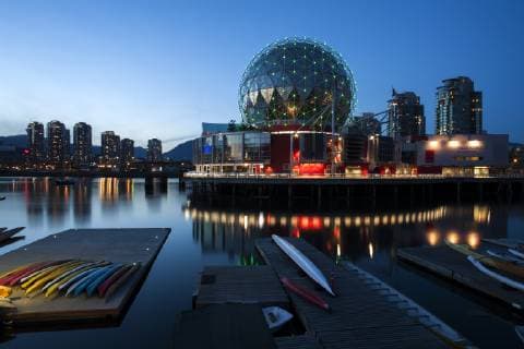 TELUS World of Science building, originally constructed for Expo 86, stands in Vancouver, British Columbia, Saturday, April 30, 2016. Rafal Gerszak Aurora Photos, Vancouver British Columbia Canada Copyright: RafalxGerszak GERA000229