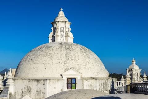 The beautiful white domes on the roof of the Cathedral of the Assumption, UNESCO World Heritage Site, Leon, Nicaragua, Central America Copyright: ChrisxMouyiaris 1297-124
