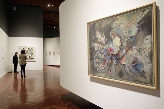 Mexiko-Stadt, Kandinsky Ausstellung October 30, 2018 - EUM20181030CUL04.JPG.CIUDAD DE MEXICO, ExhibitionExposicionKandinsky.- Alrededor de 60 obras, entre pinturas, grafica y acuarelas, que muestran los distintos periodos de Wassily Kandinsky se expondran en el Museo del Palacio de Bellas Artes desde el miercoles 31 de octubre hasta el 27 de enero de 2019. Se trata de la primera exposicion individual del artista ruso en Mexico. Foto: Agencia EL UNIVERSAL Ivan StephensRDB.  - ZUMAu78_ 20181030_zaf_u78_055 Copyright: xElxUniversalx