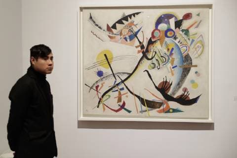 Mexiko-Stadt, Kandinsky Ausstellung October 30, 2018 - EUM20181030CUL12.JPG.CIUDAD DE MEXICO, ExhibitionExposicionKandinsky.- Alrededor de 60 obras, entre pinturas, grafica y acuarelas, que muestran los distintos periodos de Wassily Kandinsky se expondran en el Museo del Palacio de Bellas Artes desde el miercoles 31 de octubre hasta el 27 de enero de 2019. Se trata de la primera exposicion individual del artista ruso en Mexico. Foto: Agencia EL UNIVERSAL Ivan StephensRDB.  - ZUMAu78_ 20181030_zaf_u78_086 Copyright: xElxUniversalx