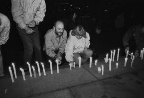 Wendedemo 27.10.1989, Karl-Marx-Stadt, Wende, Demo des Neuen Forums gegen die herrschende kommunistische Diktatur, Tausende demonstrierten am Karl-Marx-Denkmal und der Zentralhaltestelle Chemnitz Sachsen BRD *** Wendeemo 27 10 1989 Karl Marx Stadt Wende Demo of the New Forum against the ruling communist dictatorship Thousands demonstrated at the Karl Marx Memorial and the central stop Chemnitz Sachsen BRD