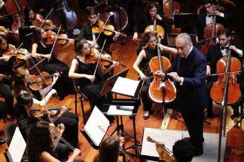 Entertainment Bilder des Tages Spanish tenor Placido Domingo (R) during a concert offered by the orchestra of Reina Sofia Music academy on the occasion of the 80th anniversary of Queen Sofia in Madrid, Spain, 02 November 2018. Spain s Emeritus Queen Sofia turns 80 on 02 November 2018. Spain s Emeritus Queen Sofia turns 80 !ACHTUNG: NUR REDAKTIONELLE NUTZUNG!  Copyright: xJ.P.Gandulx GRAF175 20181102-636767895849408350