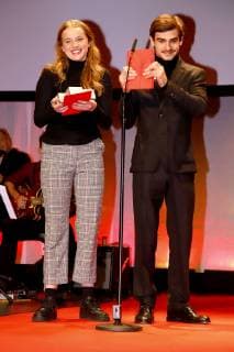 Luna Wedler und Aaron Hilmer bei der 8. Verleihung des Günter Rohrbach Filmpreises 2018 in der Neuen Gebläsehalle Neunkirchen. Neunkirchen, 02.11.2018