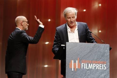 Peter Lohmeyer und Leander Haußmann bei der 8. Verleihung des Günter Rohrbach Filmpreises 2018 in der Neuen Gebläsehalle Neunkirchen. Neunkirchen, 02.11.2018
