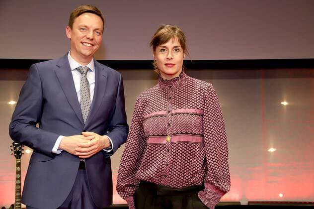 Tobias Hans und Susanne Wolff bei der 8. Verleihung des Günter Rohrbach Filmpreises 2018 in der Neuen Gebläsehalle Neunkirchen. Neunkirchen, 02.11.2018