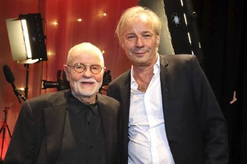 Günter Rohrbach und Leander Haußmann bei der 8. Verleihung des Günter Rohrbach Filmpreises 2018 in der Neuen Gebläsehalle Neunkirchen. Neunkirchen, 02.11.2018