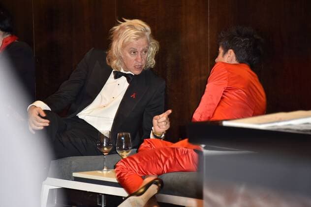 Bob Geldof und Dunja Hayali bei der 25. Festlichen Operngala für die Deutsche Aids Stiftung in der Deutschen Oper. Berlin, 03.11.2018
