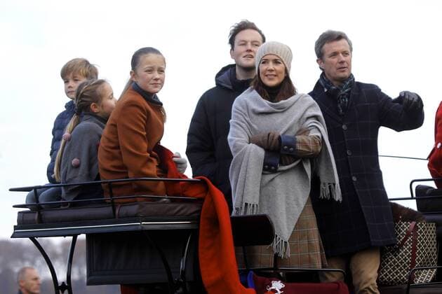 04-11-2018 Denmark Princess Mary and Prince Frederik and Princess Isabella and Prince Vincent and Princess Josephine during the Hermintage Hunting Lodge in Dyrehaven in Klampenborg.  Copyright: xxPPE Christophersenx