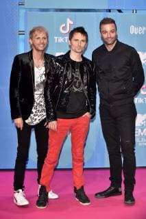 Dominic Howard, Matt Bellamy und Chris Wolstenholme von Muse bei der Verleihung der MTV European Music Awards 2018 in der Bizkaia Arena. Bilbao, 04.11.2018