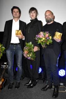 Marcos Kantis, Susanne Wolff und Wolfgang Fischer bei der Verleihung des Deutschen Regiepreises Metropolis 2018 in der Hochschule für Fernsehen und Film. München, 04.11.2018