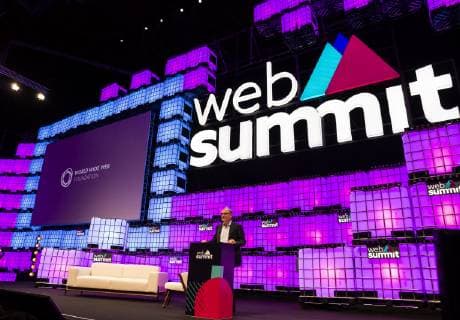 November 5, 2018 - Lisbon, Portugal - English scientist Tim Berners-Lee from the Web Foundation addresses the opening ceremony of the 2018 edition of the annual Web Summit technology conference in Lisbon on November 5, 2018. Lisbon Portugal  - ZUMAn230 20181105_zaa_n230_419 Copyright: xRitaxFrancax