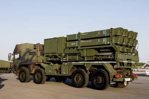 Hagglunds Bv410 as IRIS-T platform, equipped to shoot air defence missiles from the ground.  Copyright: TimmxZiegenthaler StocktrekxImages TZG100698M