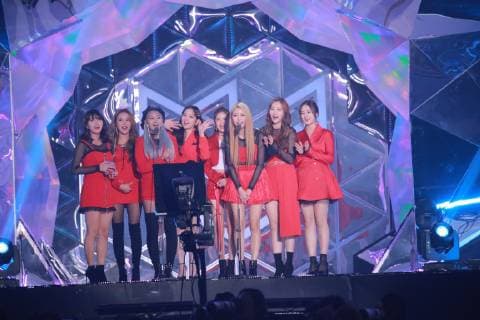 Members of South Korean girl group Momoland pose during the 2018 MBC Plus X Genie Music Awards (2018 MGA) in Seoul, South Korea, 6 November 2018. South Korean girl group Momoland hits the stage at 2018 MGA  20181106_11530