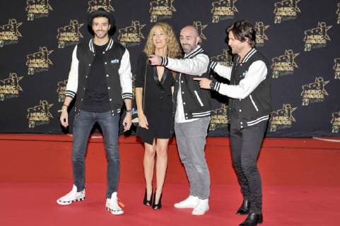 Tarek Boudali - Elodie Fontan - Julien Arruti - Phillippe Lacheau CELEBRITEE - 20th NRJ Music Awards - Cannes - 10 11 2018 NorbertScanella Panoramic 