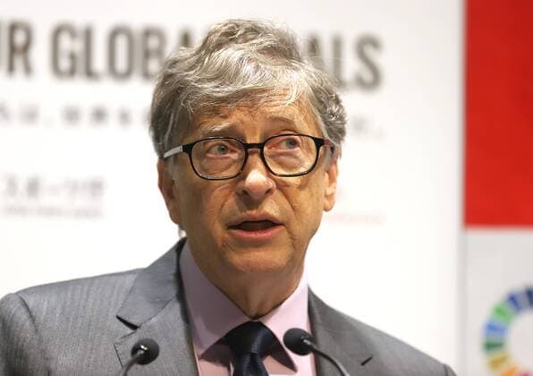 November 9, 2018, Tokyo, Japan - US software giant Microsoft founder Bill Gates speaks at a press conference as Bill and Melinda Gates Foundation will have a partnership with Japan Sports Agency for the United Nations Sustainable Development Goals (SDGs) in Tokyo on Friday, November 9, 2018. They will start a campaign Our Global Goals to capitalize on momentum of the Tokyo 2020 Olympics and Paralympics.  (90860154)