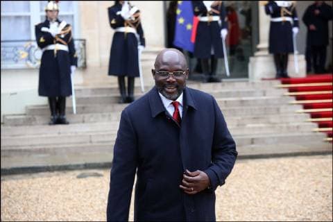 November 11th, 2018 - Liberia s President George Weah (R) leaves after a lunch at the Elysee Palace in Paris on November 11, 2018m during commemorations marking the 100th anniversary of the 11 November 1918 armistice, ending World War I  Copyright: xLucxNoboutx