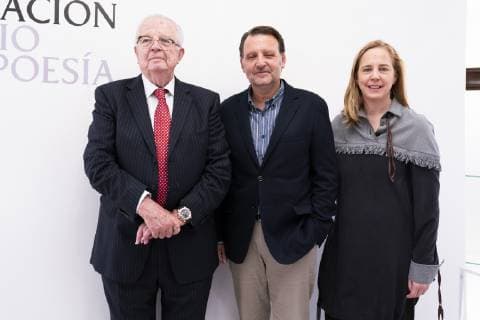 November 13, 2018 - Madrid, Spain - Basilio Sanchez , Enrique Loewe Lynch and Sheila Loewe during the XXXI edition of the Poetry Prize LOEWE in madrid Spain. November 13, 2018 Madrid Spain  - ZUMAn230 20181113_zaa_n230_163 Copyright: xOscarxGonzalezx
