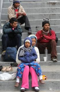 Members of the second caravan of Central American migrants remain in the sports complex Jesus Martinez Palillo , in the midst of an icy wave that affects the country, in Mexico City, Mexico, 15 November 2018. The migrants of this caravan, who entered Mexico on October 29, agreed to continue the road to the United States once the weather conditions improve. Second migrant caravan remains in Mexico City in the middle of a cold wave !ACHTUNG: NUR REDAKTIONELLE NUTZUNG!  Copyright: xMarioxGuzmanx AME4828 20181115-636778972327020031