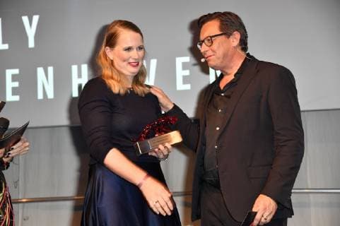 Lilly Ingenhoven und Robert Pölzer bei der Verleihung der Bunte New Faces Award Style 2018 im Spindler & Klatt. Berlin, 15.11.2018
