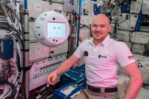 November 14, 2018 - Earth Atmosphere - astronaut ALEXANDER GERST welcomes a friendly face to the Columbus laboratory this week, with the successful commissioning of Cimon, an innovative technology demonstration. Short for Crew Interactive Mobile CompanioN, Cimon is a 3D-printed plastic sphere designed to test human-machine interaction in space. It was developed and built by Airbus in Friedrichshafen and Bremen, Germany, on behalf of German Space Agency DLR and uses artificial intelligence software by IBM Watson. Ludwig Maximilians University Clinic in Munich (LMU) is in charge of the project s scientific aspects Earth Atmosphere - ZUMAz03_ 20181114_sha_z03_145 Copyright: xESAx