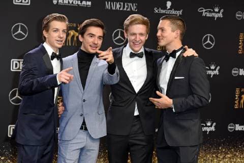 Nick Julius Schuck, Ivo Kortlang, Timur Bartels, Tim Oliver Schultz BAMBI 2018 - Roter Teppich im Theater am Potsdamer Platz in Berlin am 16.11.2018