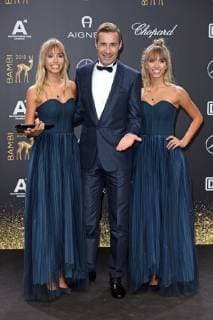 Lisa Mantler, Lena Mantler (Lisa & Lena), Kai Pflaume BAMBI 2018 - Roter Teppich im Theater am Potsdamer Platz in Berlin am 16.11.2018