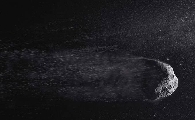 Computergenerierter Asteroid bewegt sich durch den Weltraum  Copyright: xIanxCumingx 11990298