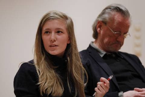 Ann-Kathrin Zierau, Prof. Dr. Peter Brandt, Deutschland, Berlin, Willy-Brandt- Haus, Buchvorstellung Geschichte des SDS , 20.11.2018
