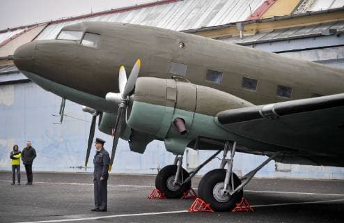 The Military History Institute Prague (VHU) took over a Douglas DC-3 military airliner called Dakota to the museum collection, in Prague, Czech Republic, on November 21, 2018. (CTKxPhoto VitxSimanek) CTKPhotoP201811210568401  VIS 001