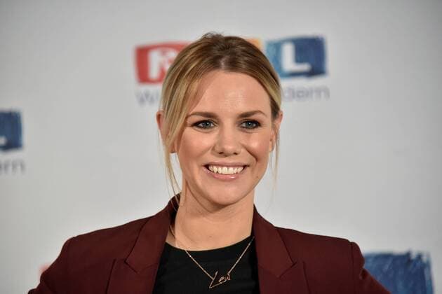 Moderatorin Sandra Kuhn posiert am 23.11.2018 in Hürth bei Köln beim 23. RTL Spendenmarathon wir helfen Kindern 2018.