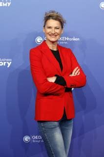 Heike Henkel bei der Verleihung vom Meinungsmacher-Preis Die Blaue Zunge im Rahmen der Gedanken tanken Rednernacht in der Lanxess Arena. Köln, 24.11.2018