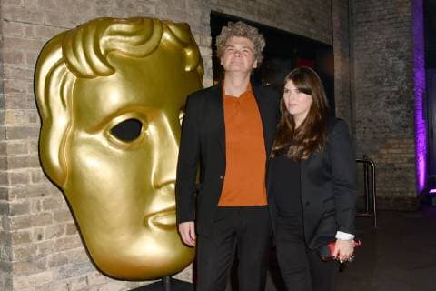 English actor Simon Farnaby and English actress Claire Keelan attend the BAFTA Childrens Awards 2018 at The Roundhouse in London. NOVEMBER 25th 2018  SLIx184379