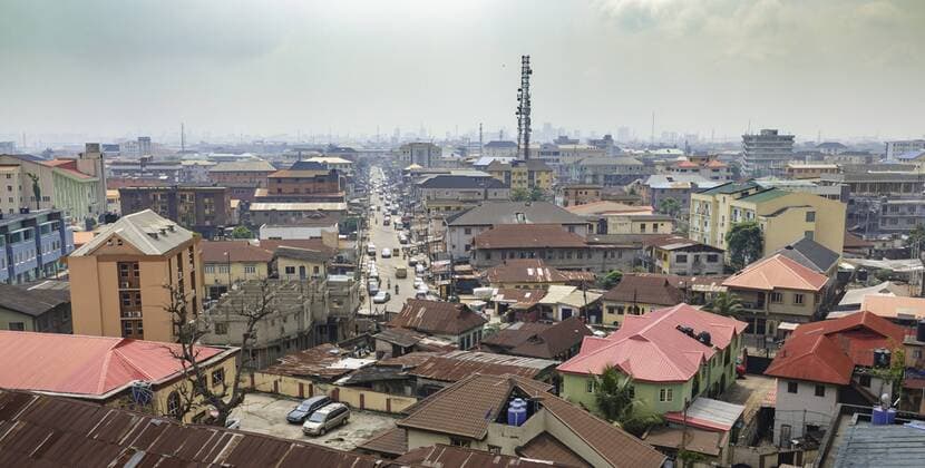 Stadansicht von Lagos Nigeria. 16.11.2018 Lagos Nigeria