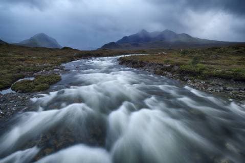 United Kingdom, Scotland, Scottish Highlands, Isle Of Skye, Cuillin Mountains, Sligachan River  RUEF02001