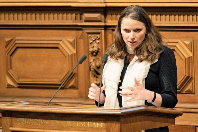 Sozialsenatorin Dr. Melanie Leonhard, SPD;Sitzung der Hamburgerischen Bürgerschaft vom 28.11.2018 - Rathaus Hamburg - Portrait Porträt MdHB Mitglied der Hamburgerischen Bürgerschaft, Hamburg Hamburg Deutschland Ratuahsu