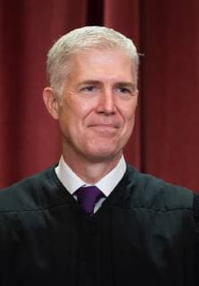 Supreme Court Associate Justice Neil Gorsuch poses during the official Supreme Court group portrait at the Supreme Court on November 30, 2018 in Washington, D.C.  WAP20181130313 KEVINxDIETSCH