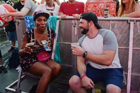 FORT LAUDERDALE FL - DECEMBER 02: Venus Williams is seen in the photo pit watching Live perform during the Riptide Music Festival at Fort Lauderdale Beach on December 2, 2018 in Fort Lauderdale, Florida. Copyright: xmpi04x