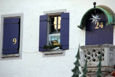 A giant advent calendar is seen on the town hall of Meissen, Germany, on December 2, 2018. (CTKxPhoto MartinxWeiser) CTKPhotoP201812020192601 