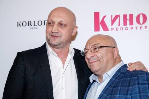 MOSCOW, RUSSIA - DECEMBER 5, 2018: Actors Gosha Kutsenko (L) and Mikhail Bogdasarov ahead of a ceremony to present the Event of the Year 2018 prize held by the Cinema Reporter magazine at Illusion Cinema. Cinema Reporter is a new magazine that was established by the editorial staff of the Russian version of The Hollywood Reporter magazine. Artyom Geodakyan TASS  TS099F2F