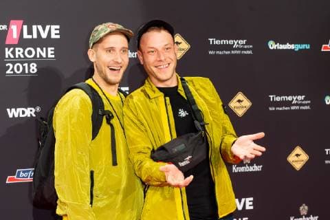 Bochum, Germany 06.12.2018, 1Live Krone 2018, 257ers, Daniel Schneider und Michael Rohleder auf dem Roten Teppich der 1Live Krone ( DeFodi001