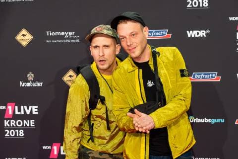 Bochum, Germany 06.12.2018, 1Live Krone 2018, 257ers, Daniel Schneider und Michael Rohleder auf dem Roten Teppich der 1Live Krone ( DeFodi001