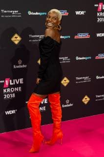 Bochum, Germany 06.12.2018, 1Live Krone 2018, Nikeata Thompson auf dem Roten Teppich der 1Live Krone ( DeFodi001