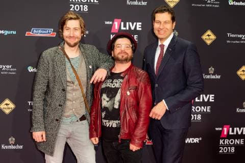 Bochum, Germany 06.12.2018, 1Live Krone 2018, Hennes Bender und Thomas Eiskirch auf dem Roten Teppich der 1Live Krone ( DeFodi001